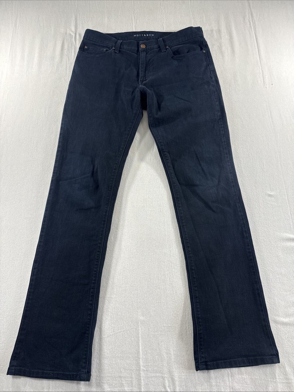 Mott And Bow Men’s Dark Blue Jeans 34x33 Casual Denim Straight Leg Stretch